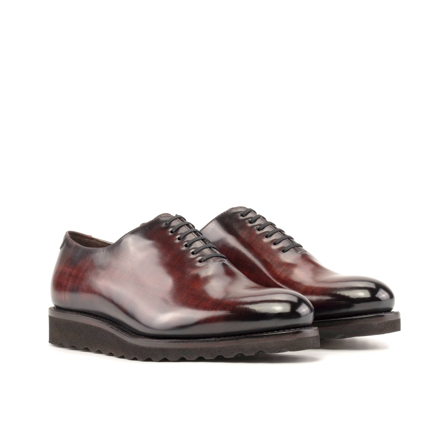 Leather Whole Cut Zurigo │ Burgundy Patina - Rubber Soles