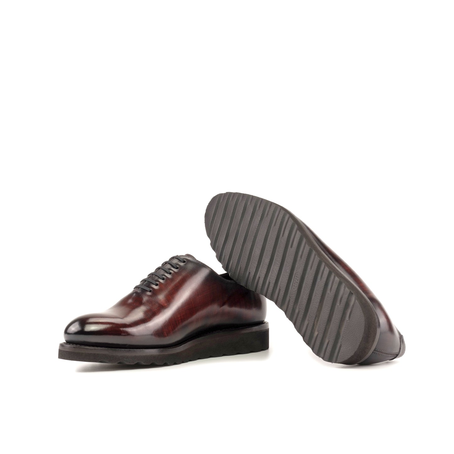 Leather Whole Cut Zurigo │ Burgundy Patina - Rubber Soles