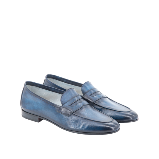 Grain Leather Venetian Loafer │ Blue Patina