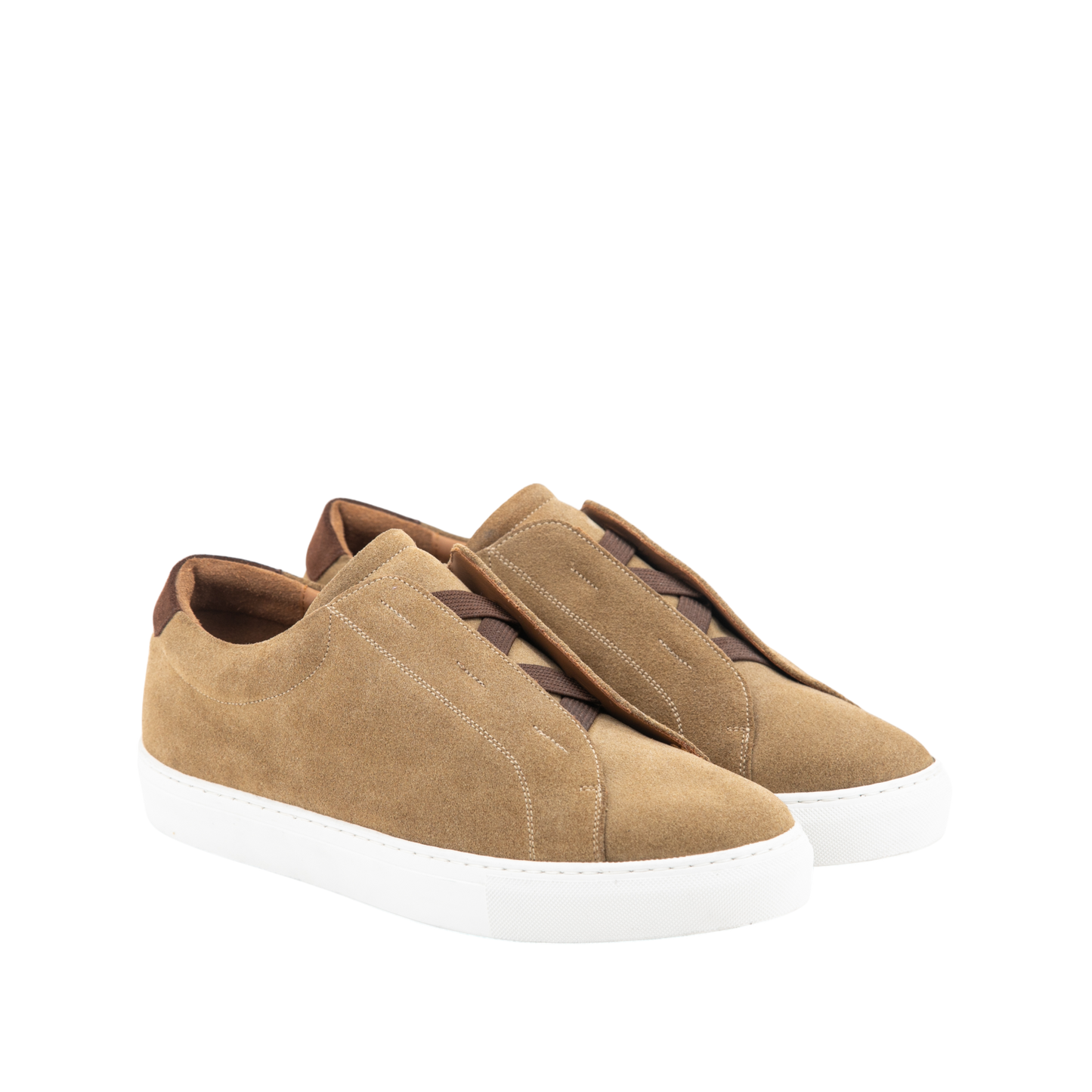 Suede Laceless Trainer │ Camel