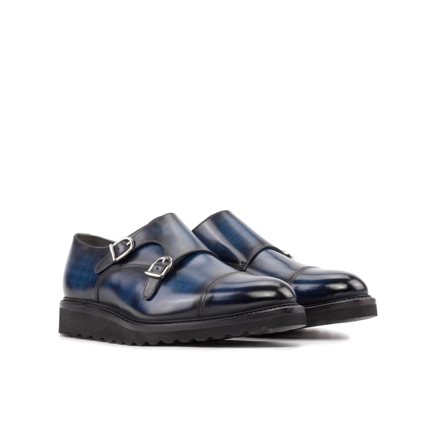 Leather Double Monk Zurigo │ Denim Papiro Patina