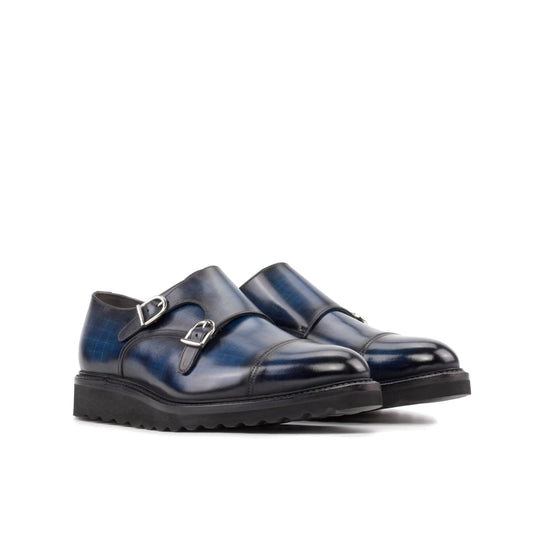 Leather Double Monk Zurigo │ Denim Papiro Patina