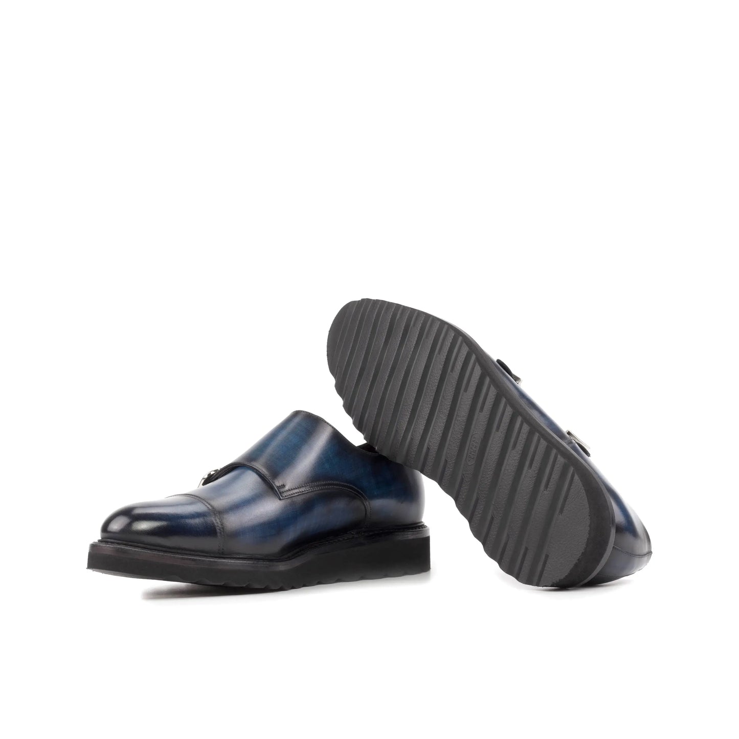Leather Double Monk Zurigo │ Denim Papiro Patina