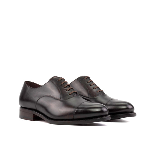Leather Oxford Zurigo │ Black - Dark Brown Laces - Burgundy Soles