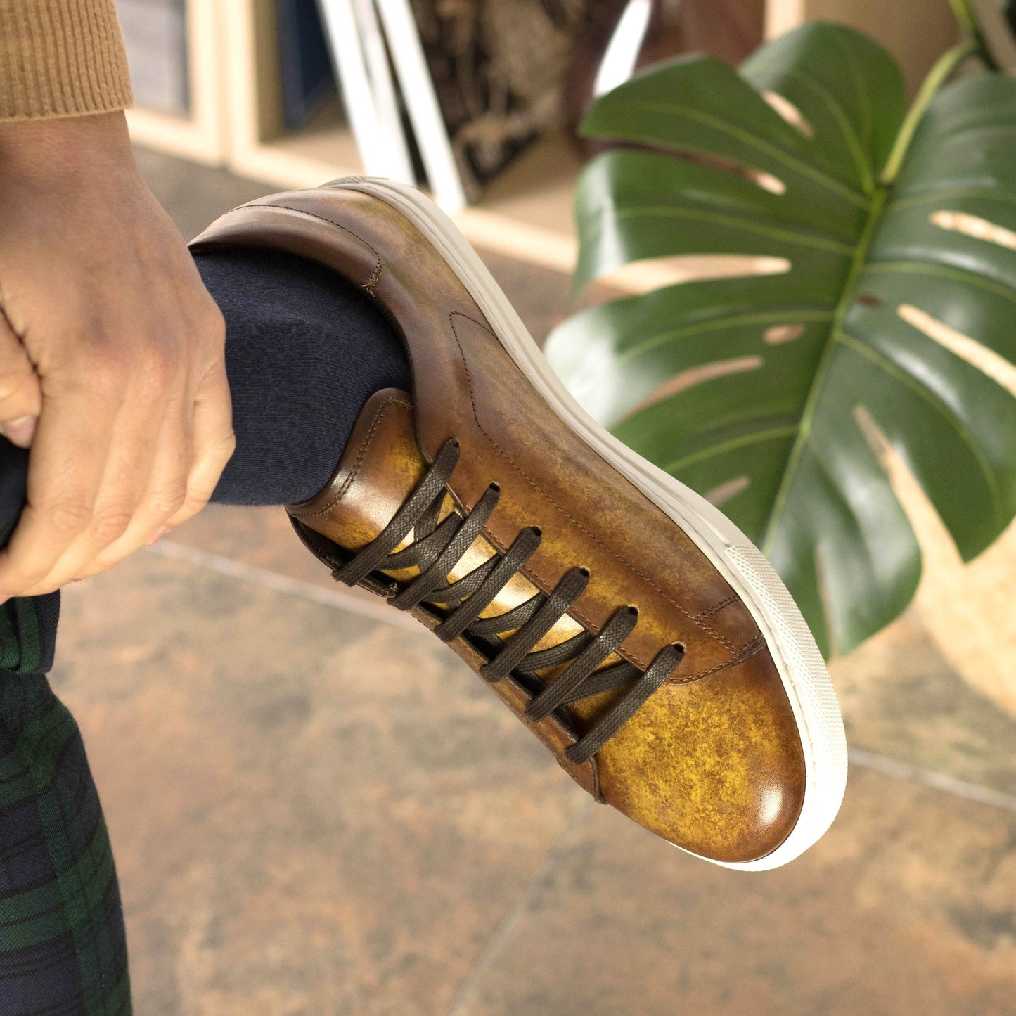 Leather Trainer │ Cognac Patina