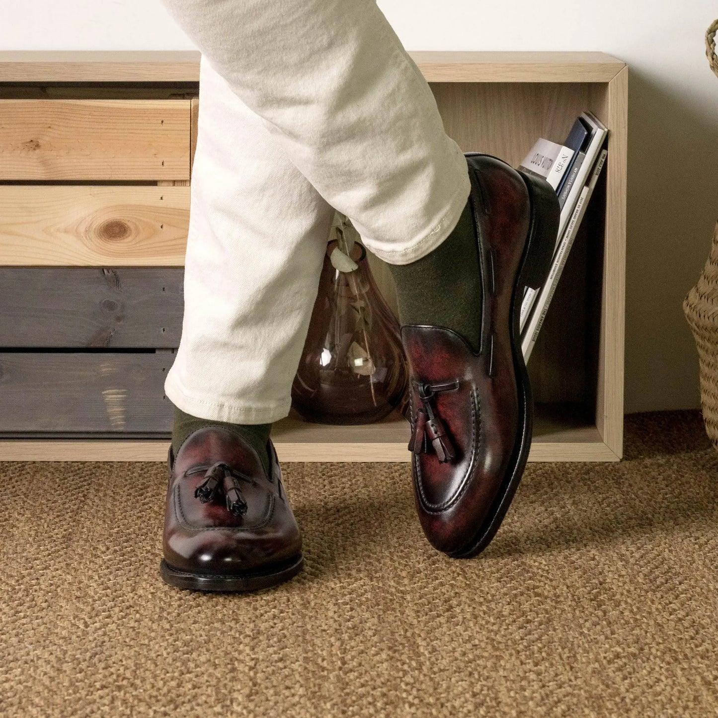 Loafer burgundy patina