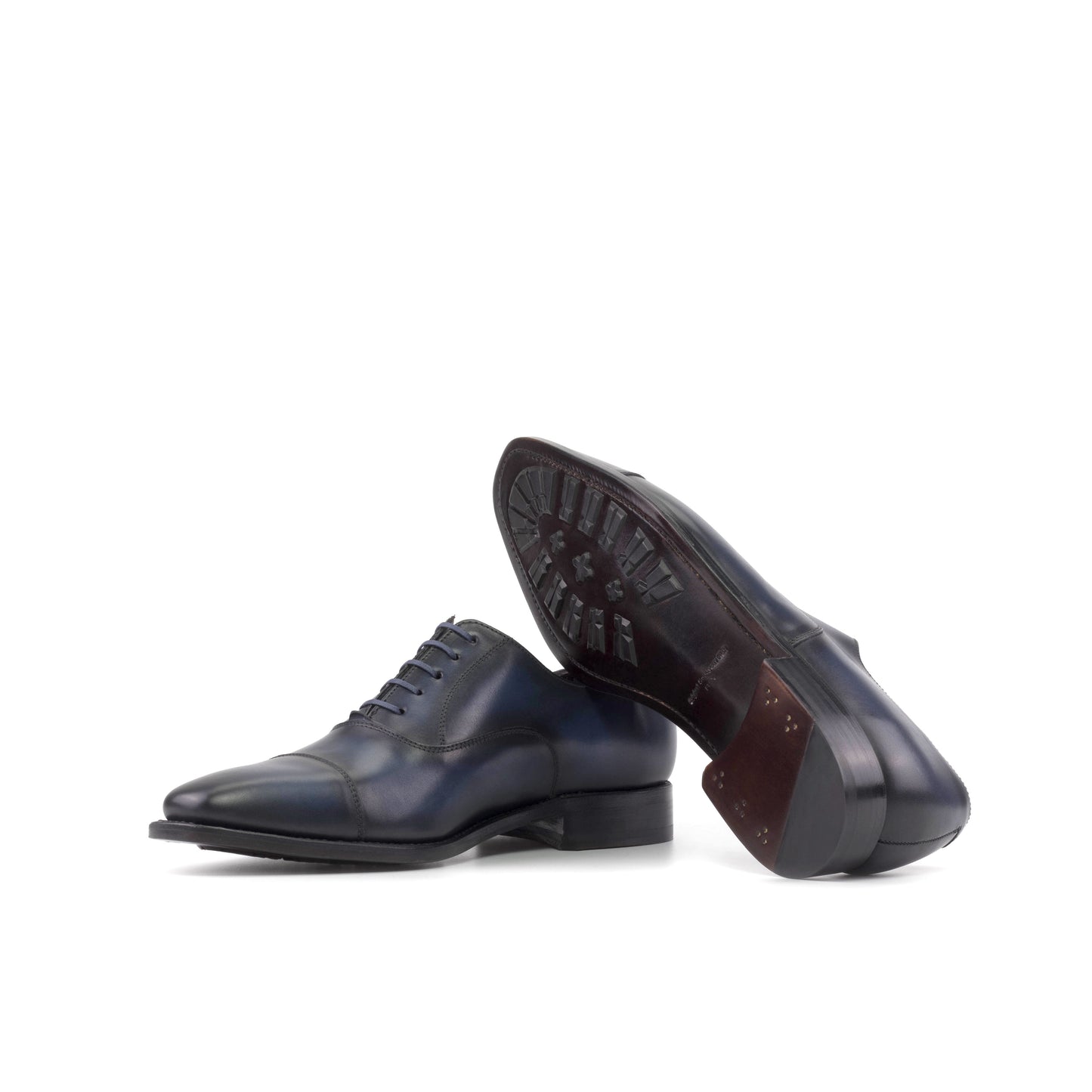 Leather Oxford Monti │ Navy Burn-Effect