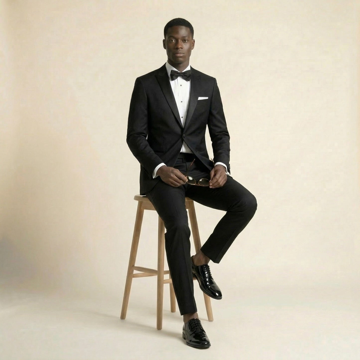 Peak Satin Lapel, Black, 2 pcs Tuxedo, Wool and Silk, Zignone