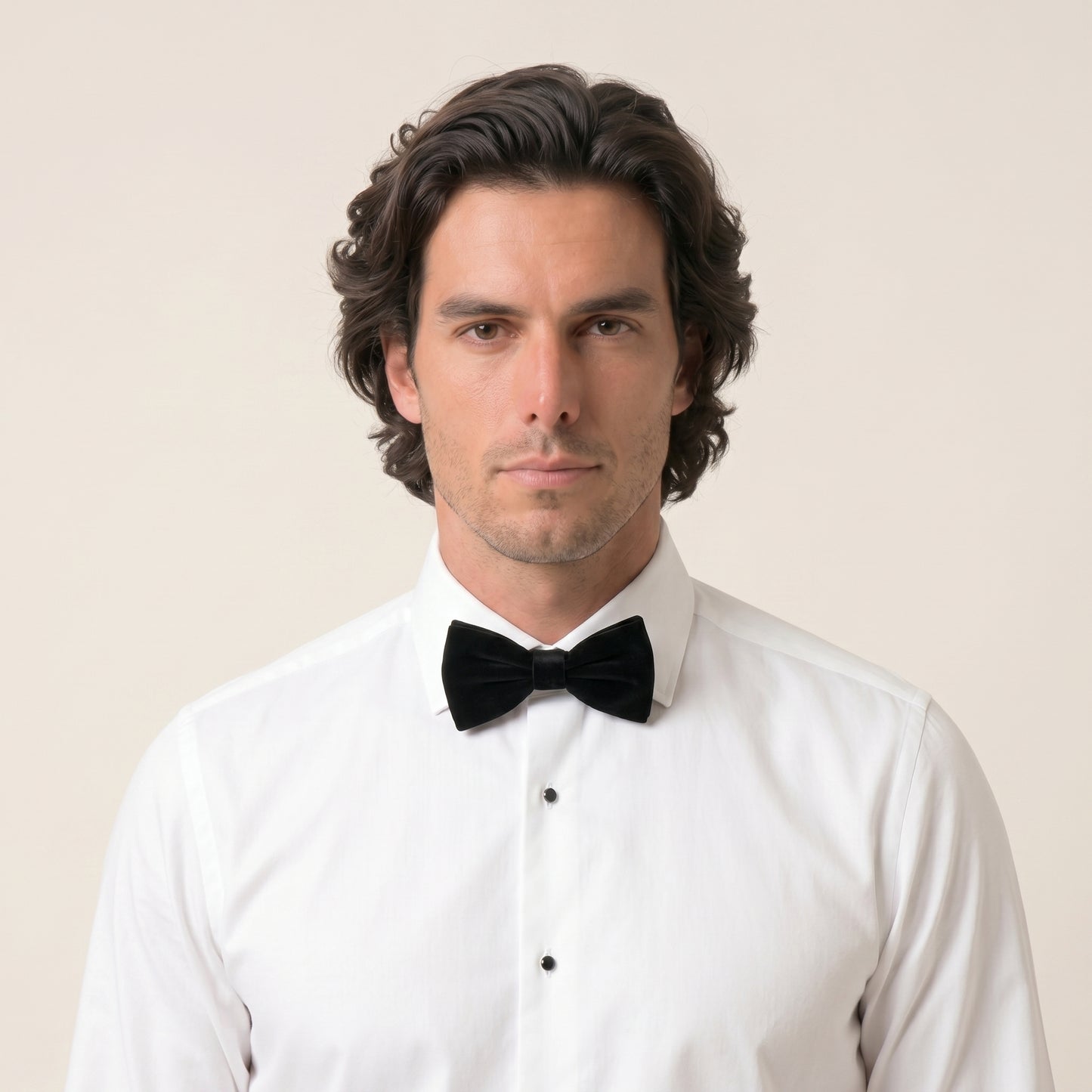 Tuxedo Shirt, Hidden Buttons, White Twill