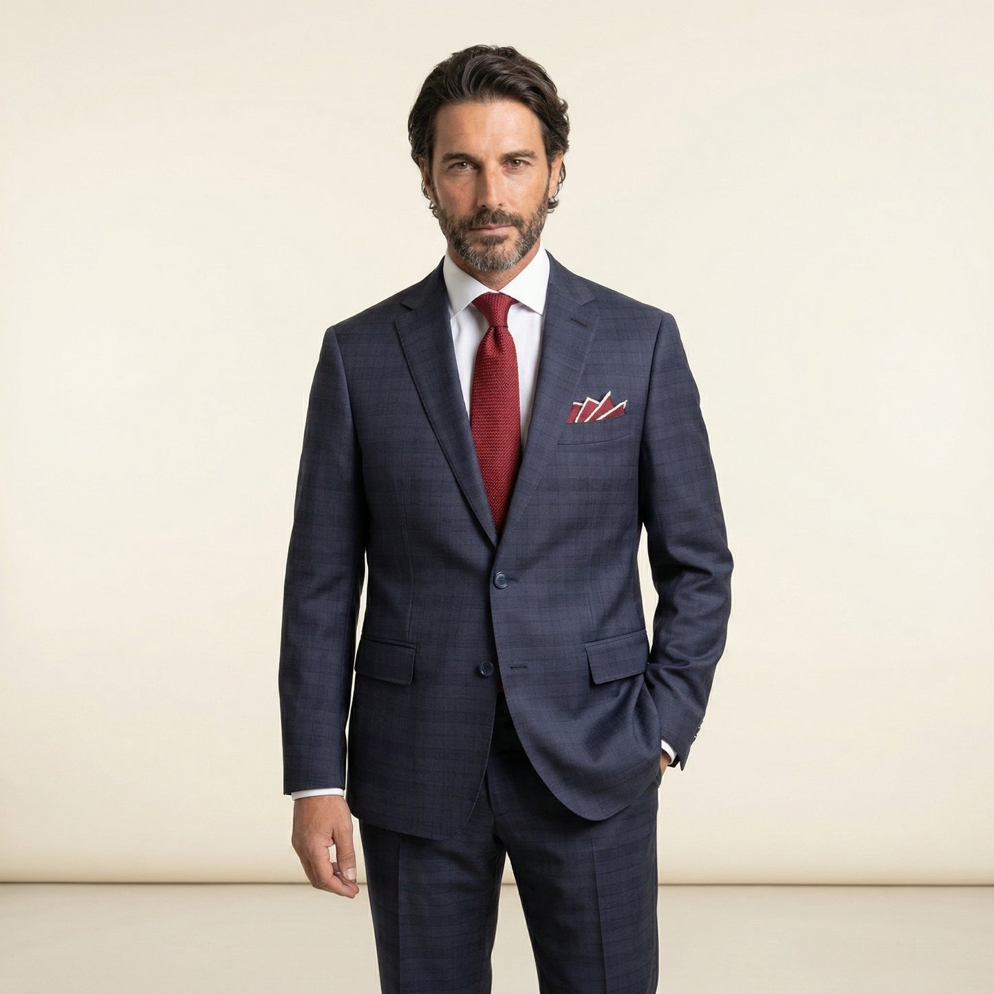 Notch Lapel, 2 pcs Suit, Navy, Pure Wool, 100% Super 170's, Loro Piana