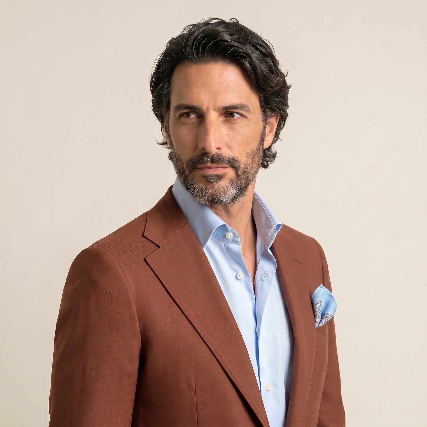 Notch Lapel, 2 pcs Suit, Terracotta, Pure Wool, Alfred Brown