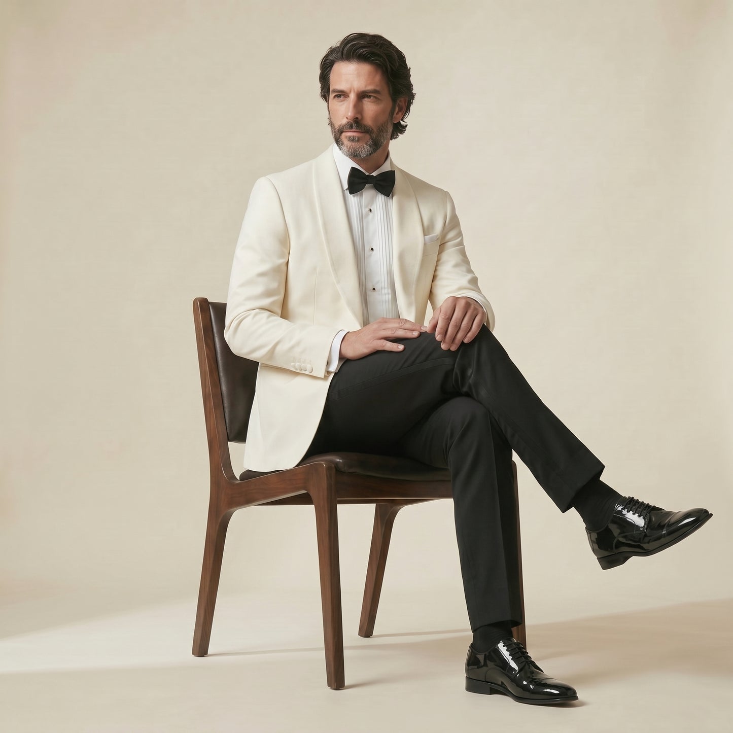 Shawl Lapel, Off white, Tuxedo Dinner Jacket, Pure Wool, Zignone