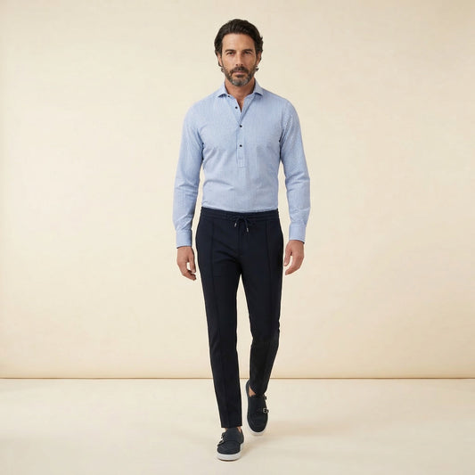 Trouser, Jog Pant, Navy, Polyamide & Elastane, Marfil