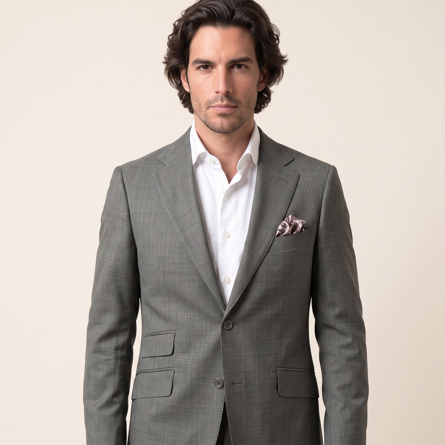Notch Lapel, Grey, 2 pcs Suit, Pure Wool, Fratelli Tallia di Delfino