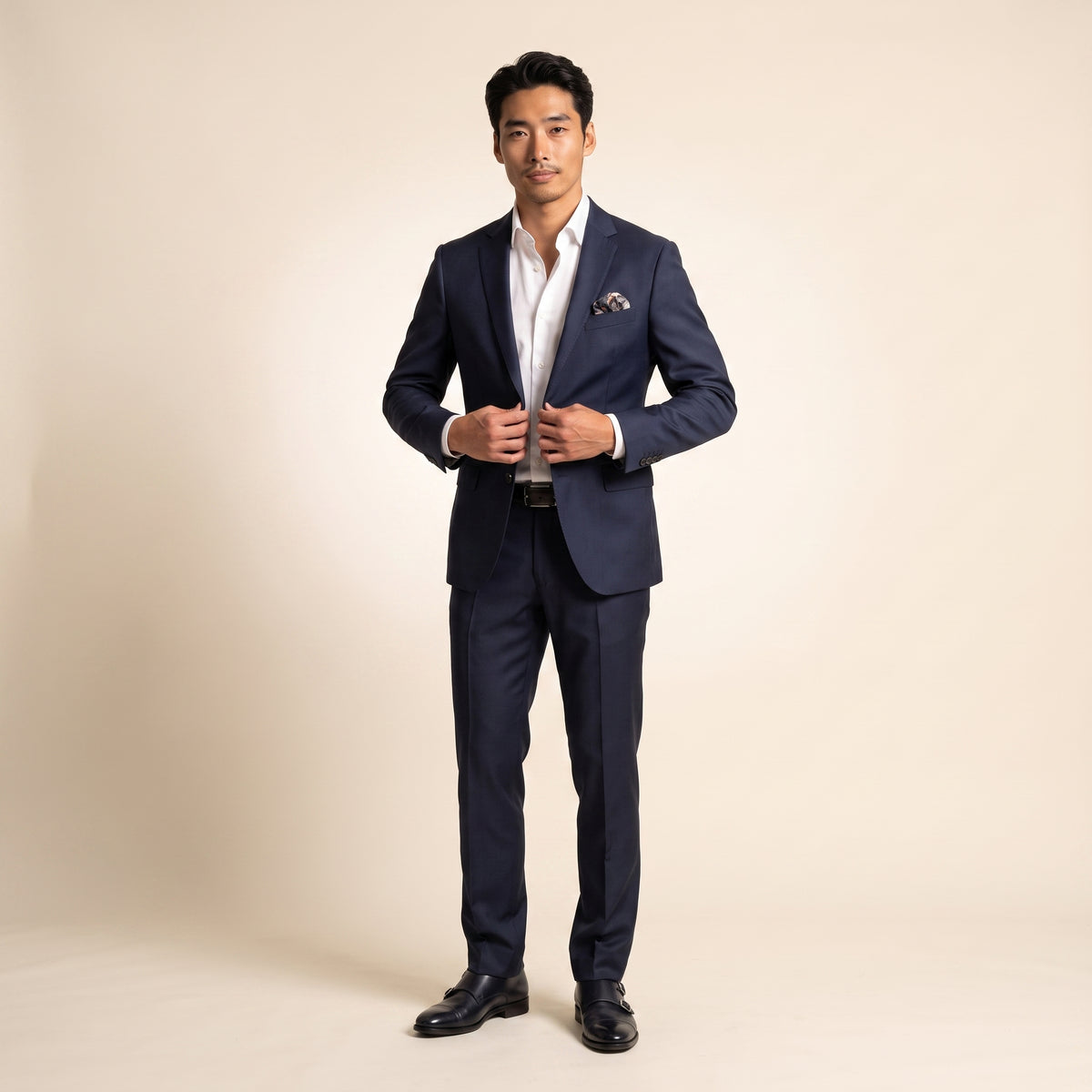Notch Lapel, 2 pcs Suit, Navy, Pure Wool, Vitale Barberis