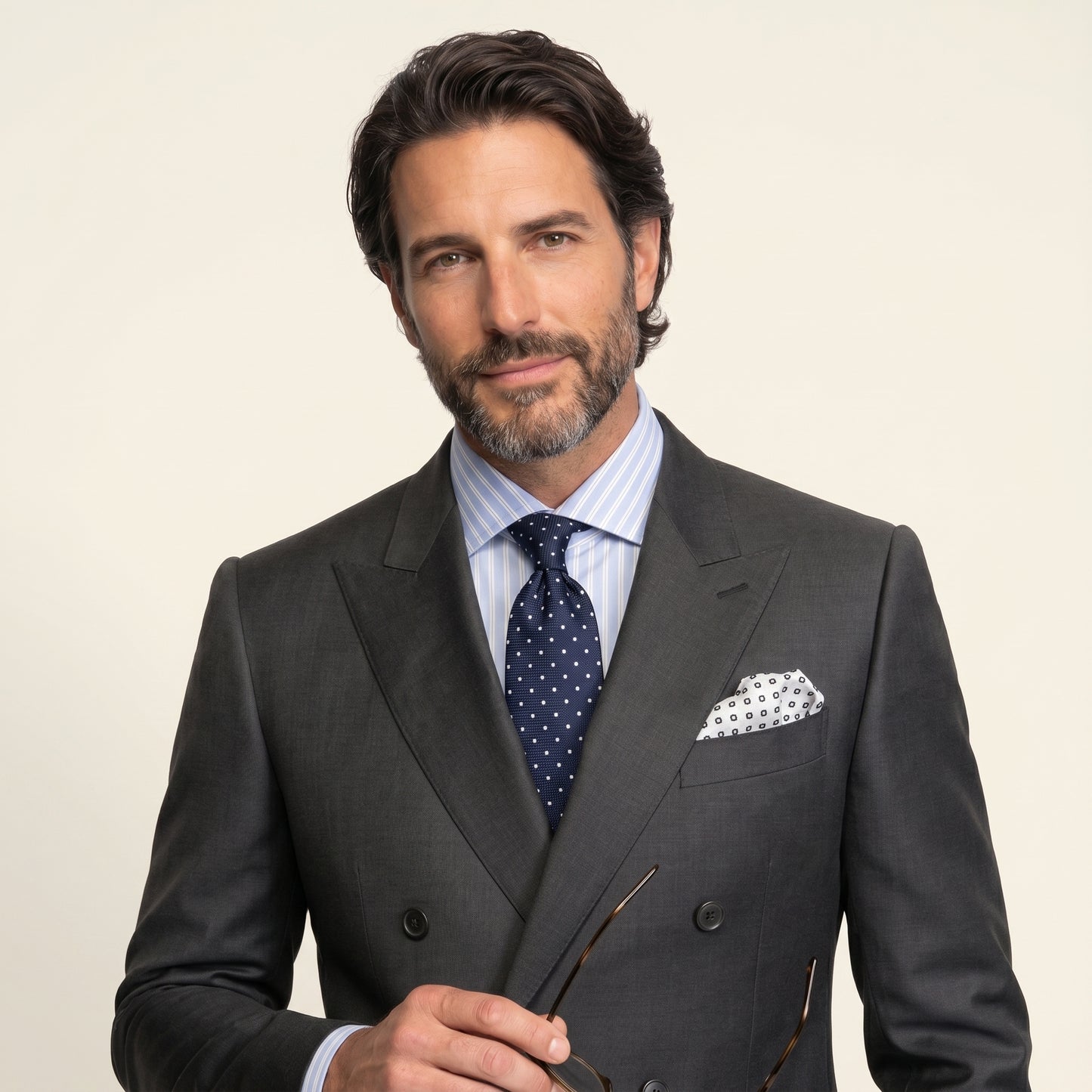 Peak Lapel Double Breasted 6 on 2, Anthracite Suit, Zegna Traveller