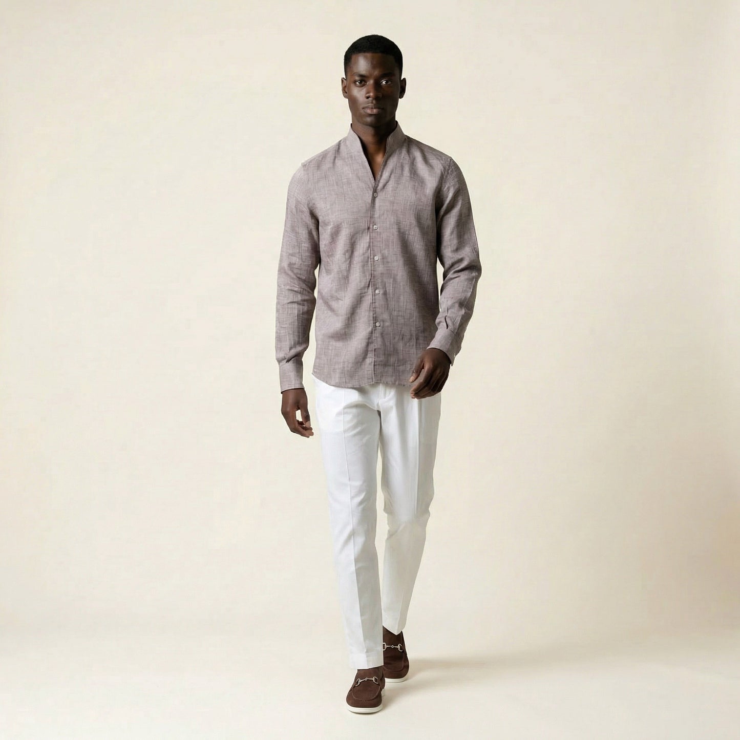 Trouser, Power Stretch, White, Pure Linen, Brisbane Moss