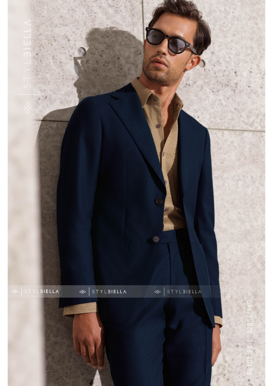 Notch Lapel, Navy, Expedition Suit, Stylbiella