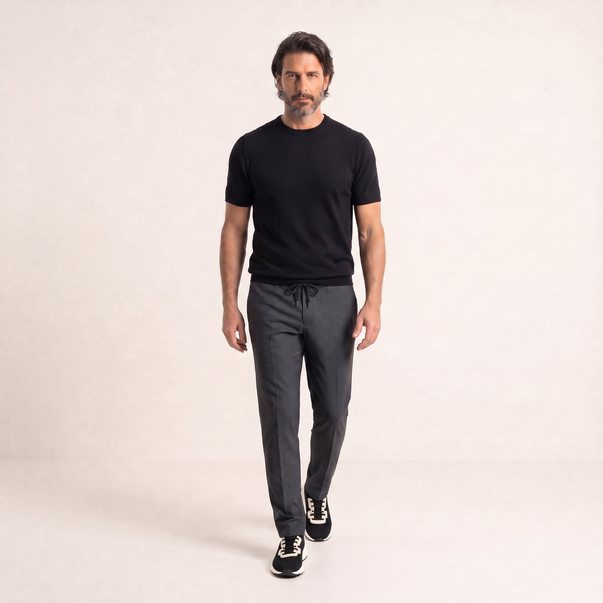 Knit Short Sleeve Crew neck │ Black