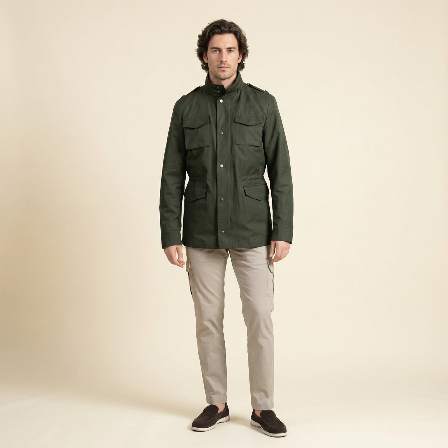 Field Jacket, Khaki, Tec Fabric, Olmetex Italy