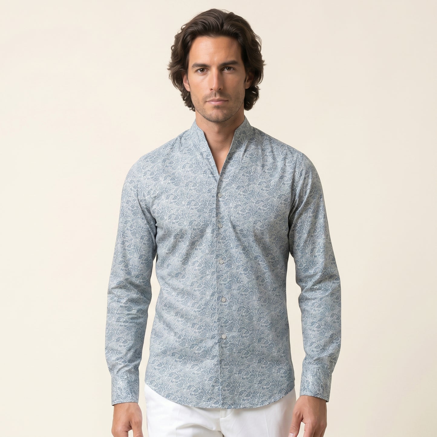 Shirt, Popelin Blue Flowers, Pure Cotton, Liberty