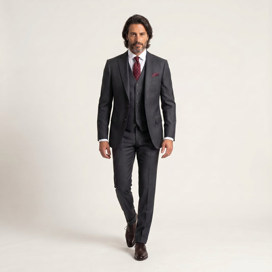 Peak Lapel, Anthracite Suit 2pcs, Super 150'S Loro Piana