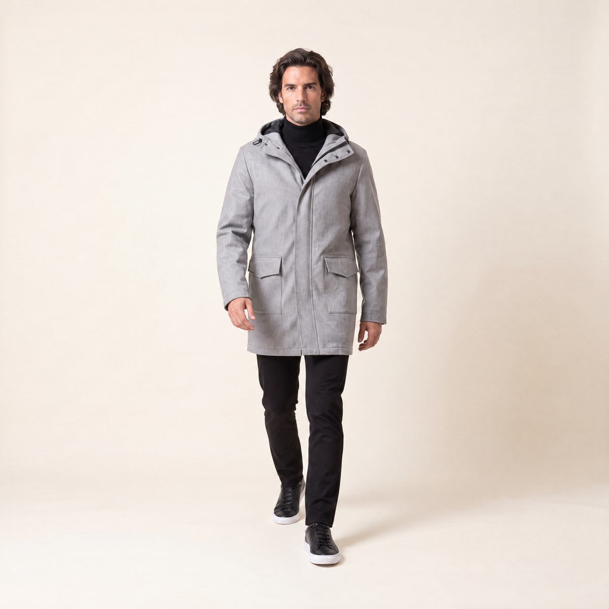 Long Parka, Light Grey, Vitale Barberis