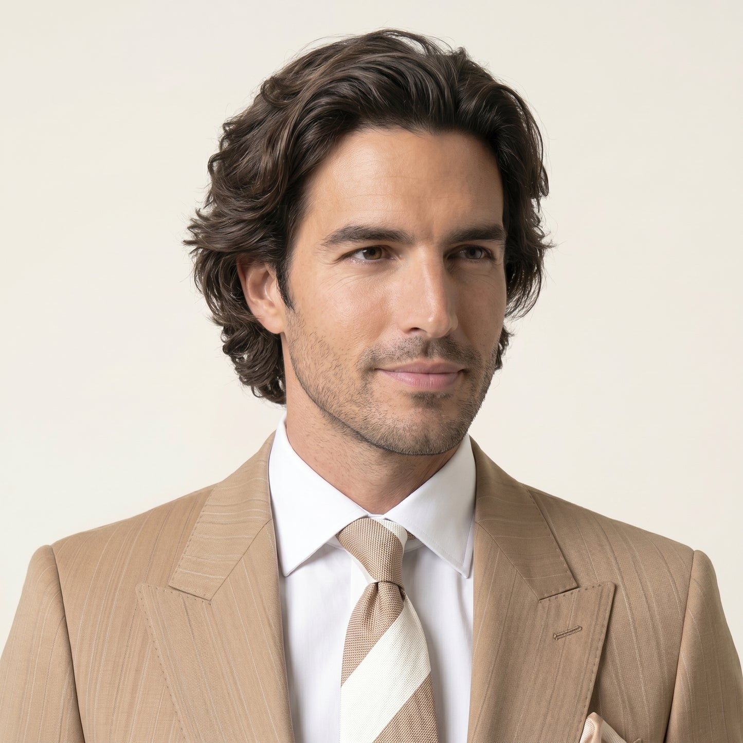Peak Lapel, 2 pcs Suit, Camel, Pure Wool, Super 130's, F.T. Di Delfino