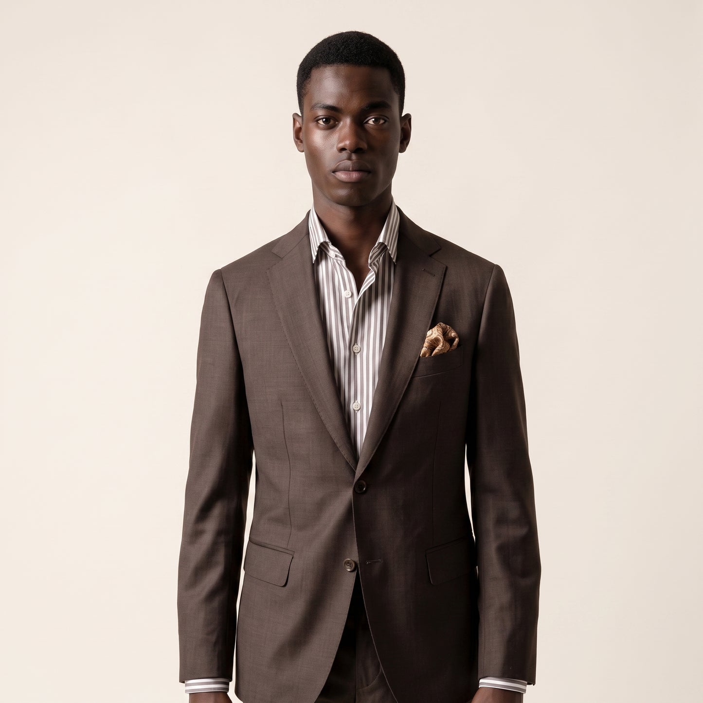 Peak Lapel, Brown, 2 pcs Suit, Pure Wool Super 110's, Reda