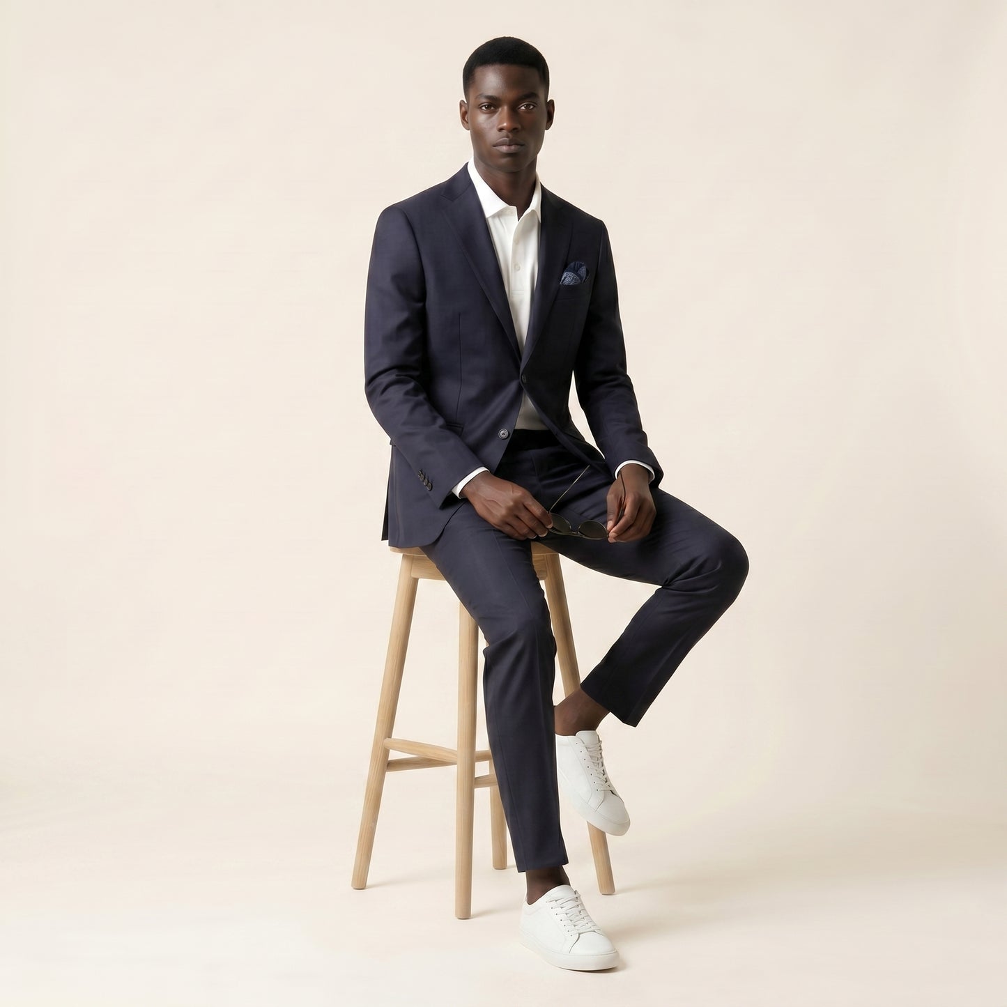 Notch Lapel, Navy Suit, Vitale Barberis