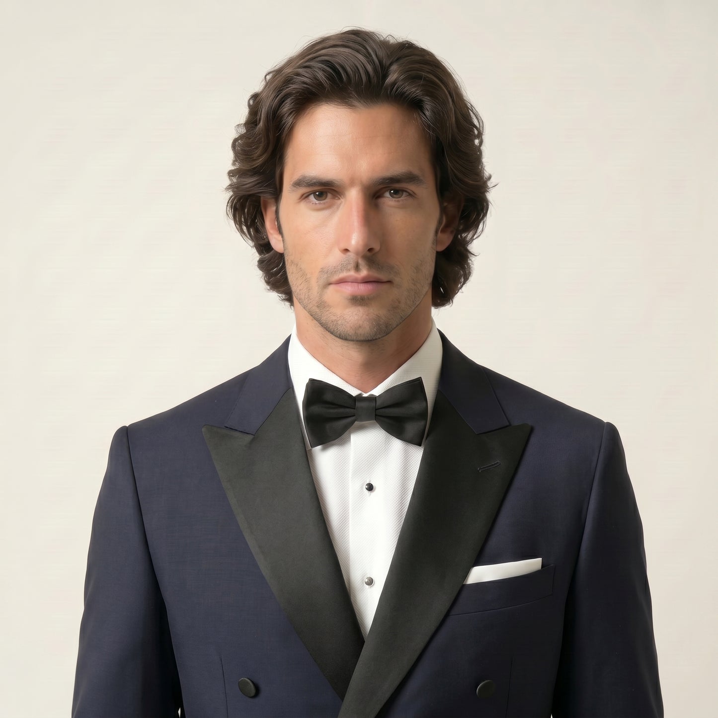 Peak Satin Lapel, Double Breasted 6 on 2, Tuxedo, Royal Blue, Pure Wool, Drago
