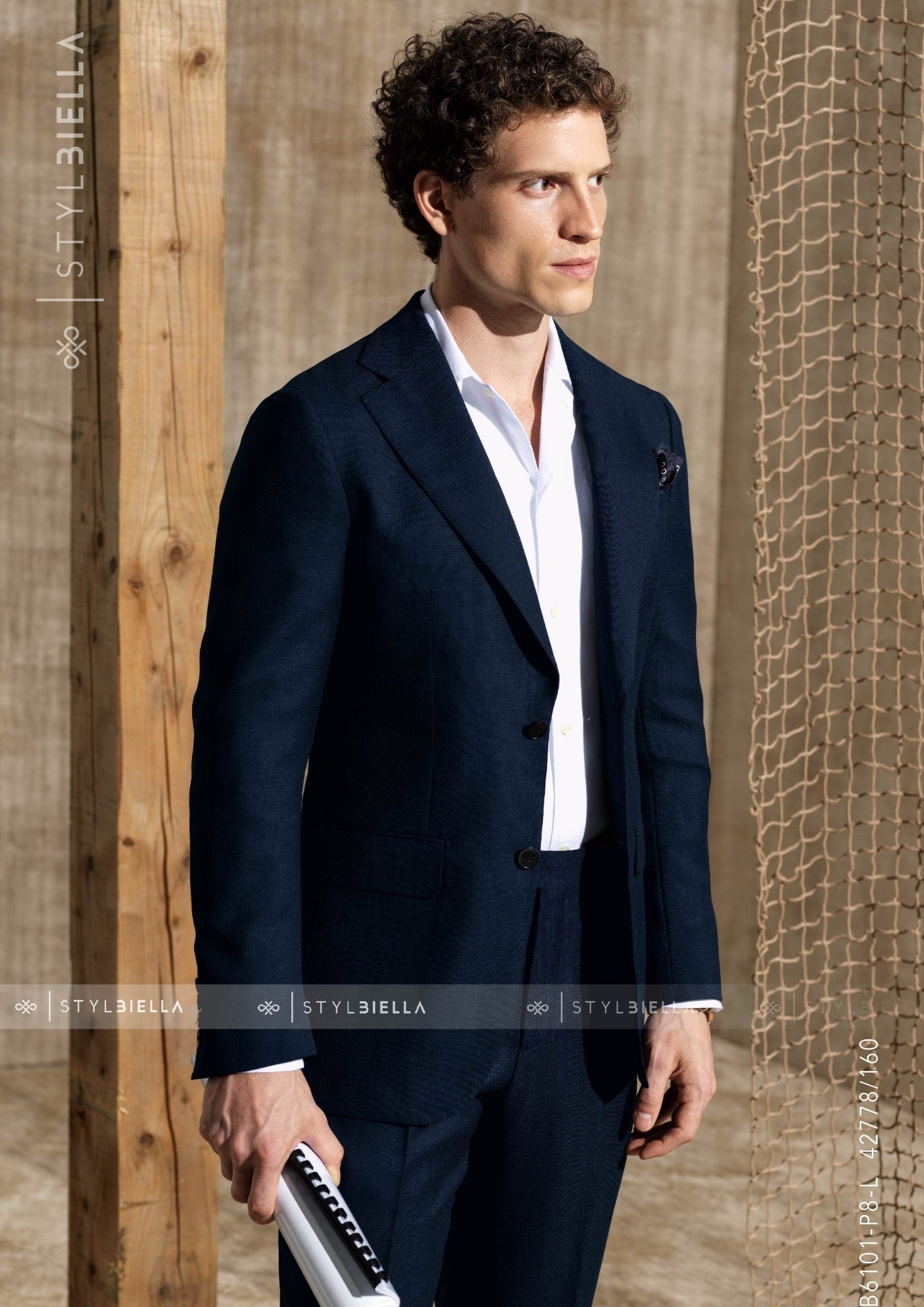 Notch Lapel, Navy Suit, Stylbiella Super 110'S