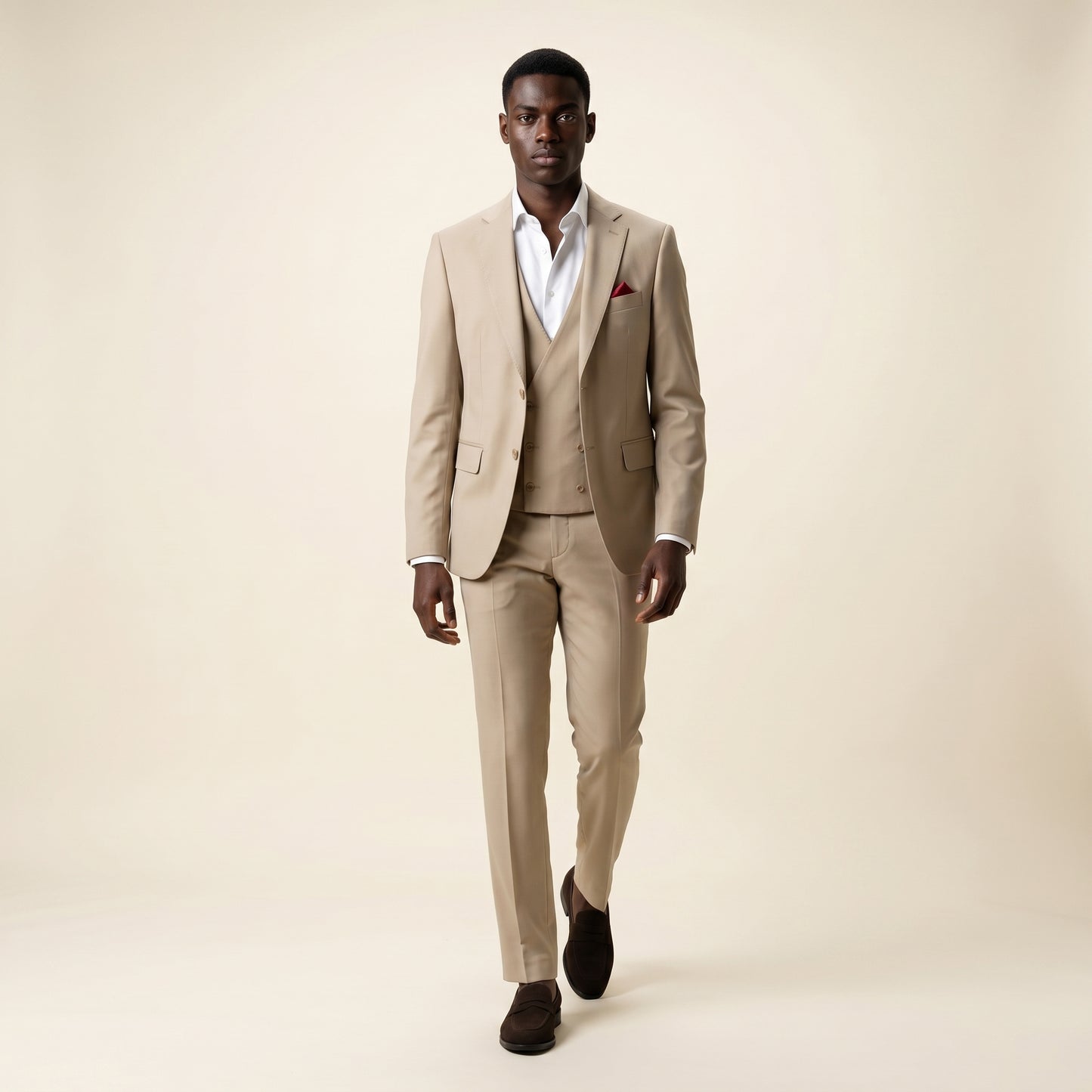Notch Lapel, 2 pcs Suit, Beige, Pure Wool, Vitale Barberis