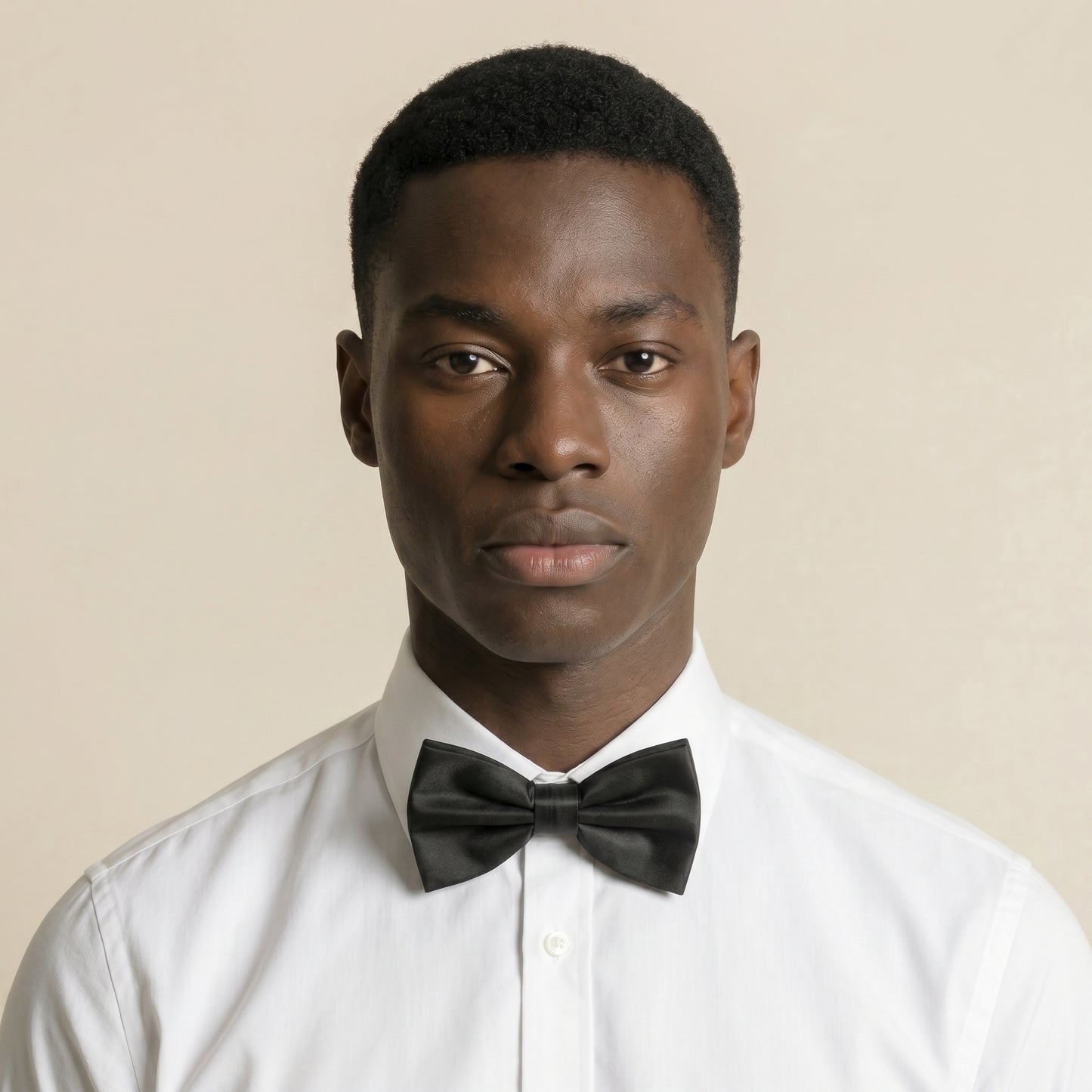 Tuxedo Shirt, Hidden Buttons, White Poplin with Fabric Full Plastron