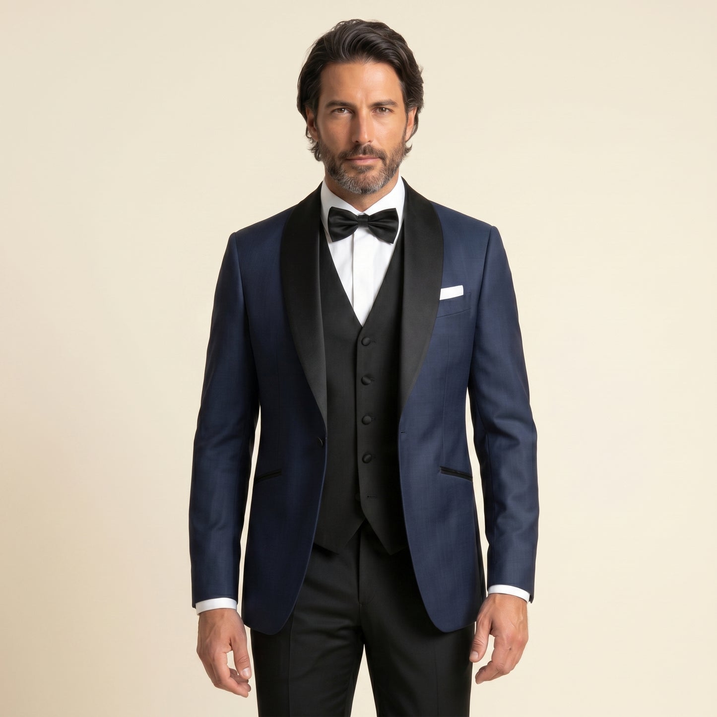 Shawl Lapel, Navy, Tuxedo Jacket, Wool & Elastane, Zignone