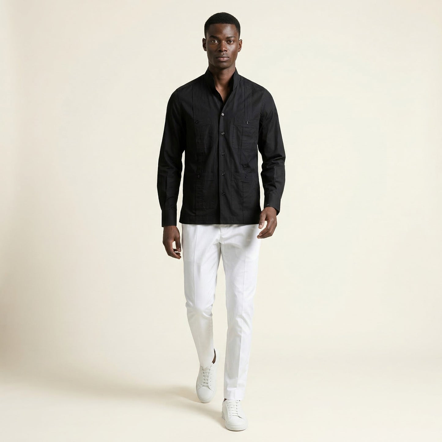 Cuban Shirt, Black, Pure Linen, Canclini