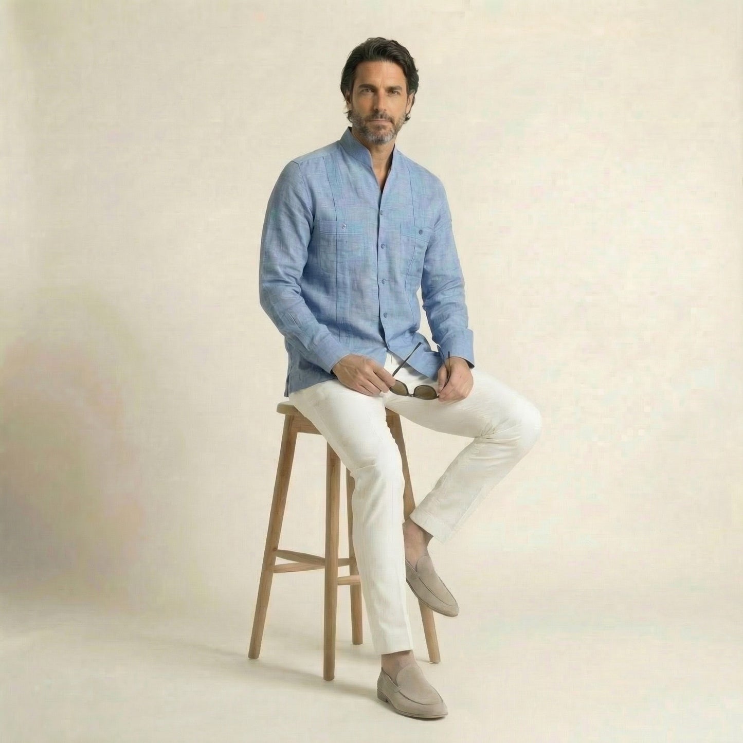 Cuban Shirt, Linen Intense Blue, Pure Linen, Anil