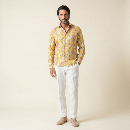 Shirt, Multicolor, Narciso Silk II, Pure Silk, Carnet