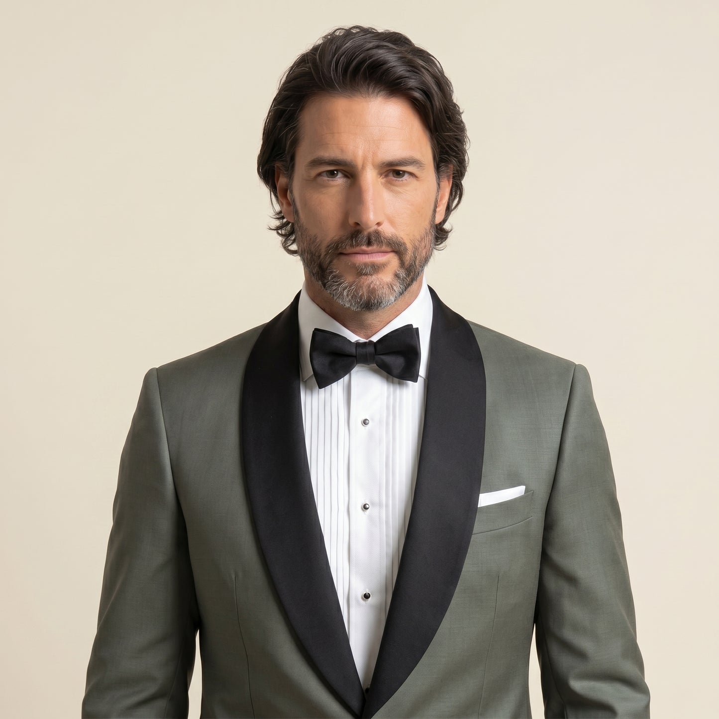 Shawl Satin Lapel, Grey, Tuxedo Jacket, Pure Wool Super 110's, Reda