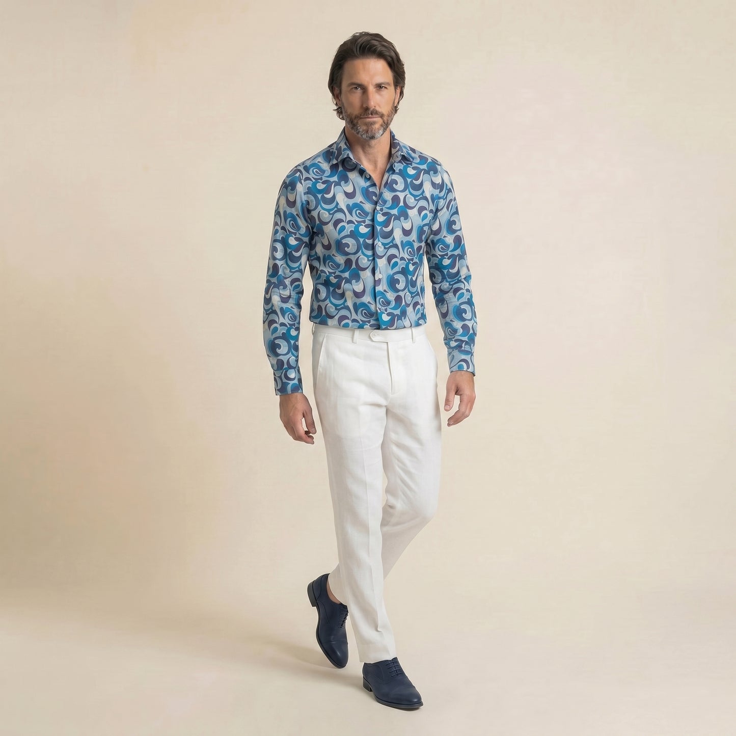 Shirt, Multicolor, Narciso Silk II, Pure Silk, Carnet