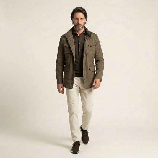 Field Jacket, Tabaco, Tec Fabric, Olmetex Italy
