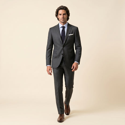 Dark Grey Suit, Notch Lapel, Super 110'S Reda
