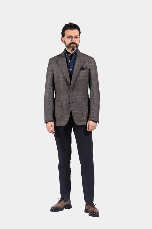 Notch Lapel, Taupe Prince de Galles, Jacket Only