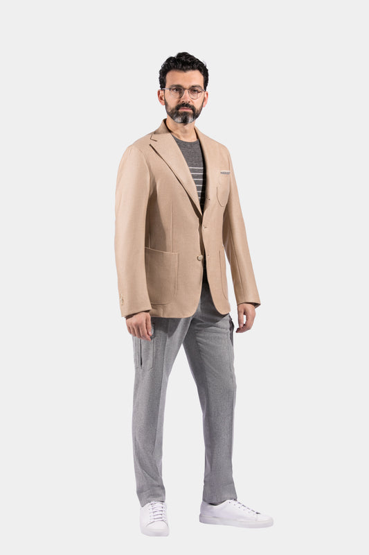 Notch Lapel, Patch Pockets, Sand, Jacket Only