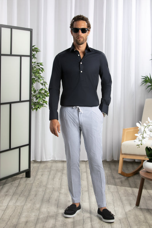 Jog Pants Seersucker │ Blue Stripes