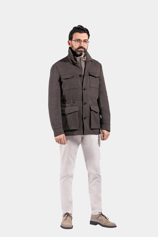 Safari Jacket, Brown, Loro Piana, Jacket Only