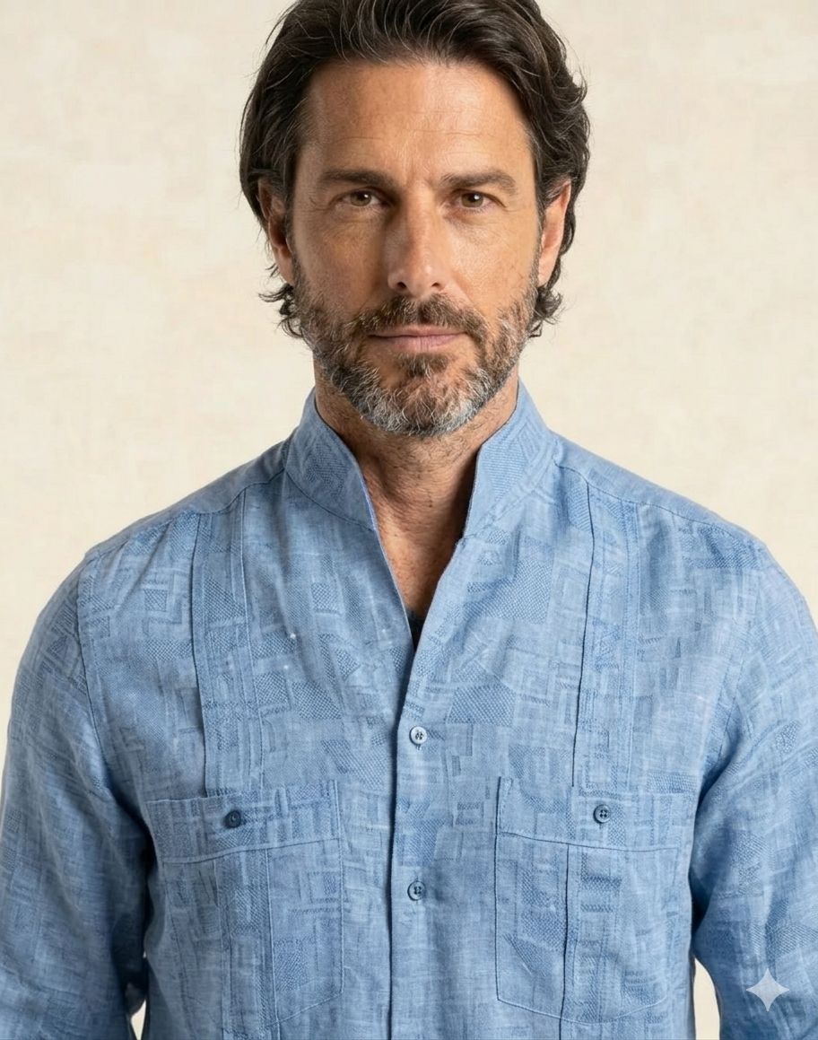 Cuban Shirt, Linen Intense Blue, Pure Linen, Anil