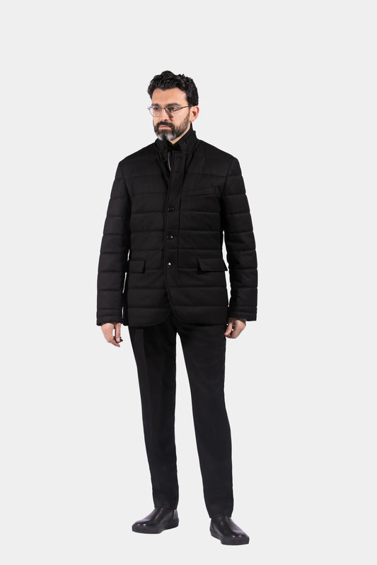 Quilted Jacket, Black, Vitale Barberis, Jacket Only