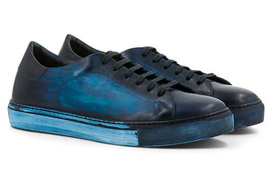 Leather Trainer │ Blue [Exclusive Patina]