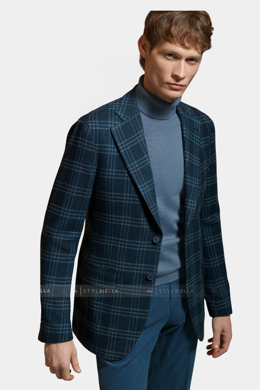 Notch Lapel, Peacock Checks, Jacket Only